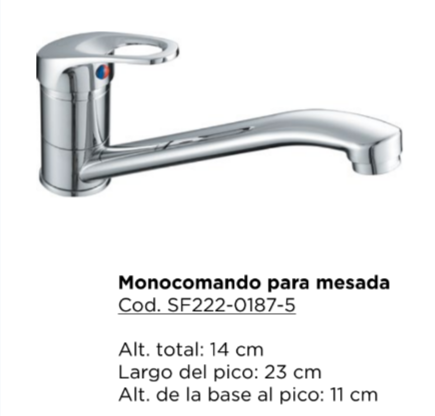 Monocomando Cocina para mesada